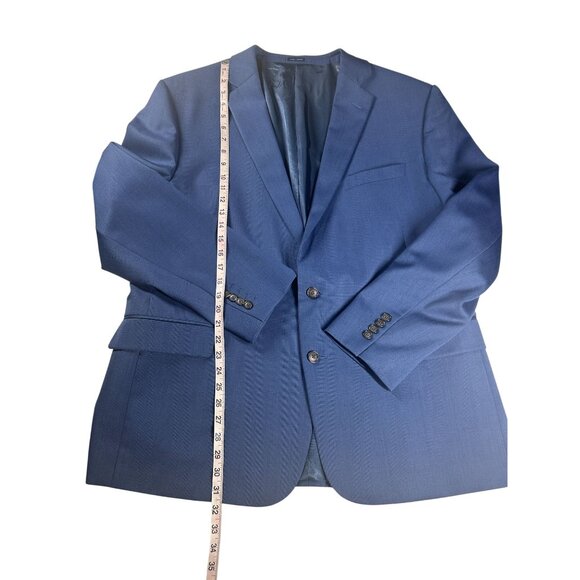 Stafford Blazer Jacket Men's Size 50R Slim Fit Blue Super Suit 50R‎ Wool Blend - Picture 6 of 8